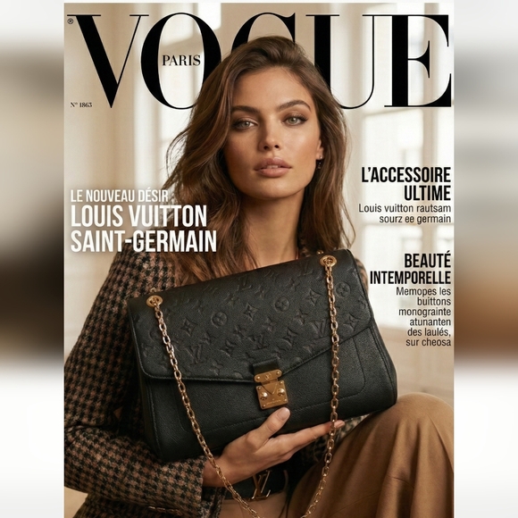 Louis Vuitton✨️Saint Germain MM Monogram Empreinte Noir Black Chain Bag PRISTINE - Picture 3 of 14